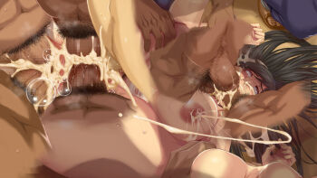 1girl 6+boys anal brown_hair cum cum_in_ass cum_in_mouth cum_in_nose cum_in_pussy double_anal double_oral double_vaginal fellatio gang_rape gemuo group_sex ikuranokami_nagomi irrumatio japanese_clothes lactation long_hair miko multiple_anal multiple_boys multiple_vaginal oral satomori_no_miko_daisshou_sanjo_sakura_hen triple_penetration vaginal