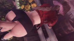 1boy 1girl 3d aerith_gainsborough anal animated ass braid brown_hair clothed_female_nude_male clothed_sex clothing_aside doggystyle final_fantasy final_fantasy_vii flower grand_cupido head_out_of_frame hetero highres nude panties panties_aside penis sex sex_from_behind single_braid square_enix testicles uncensored underwear video