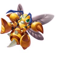 Rule 34 | antennae, bee, bug, colored skin, commentary, digimon, digimon (creature), digimon card game, digimon liberator, extra arms, funbeemon, green eyes, insect, insect wings, looking at viewer, no humans, official art, orange skin, simple background, transparent background, wings