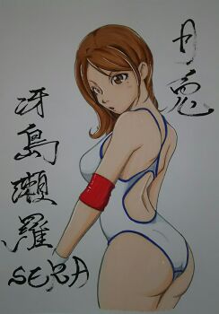 1girl ass breasts highres medium_breasts tagme wrestler wrestling_outfit