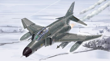 2others absurdres afterburner aim-7_sparrow air-to-air_missile aircraft airplane canopy_(aircraft) cockpit commentary_request contrail cross day external_fuel_tank external_fuel_tank f-4_phantom_ii fighter_jet flight_suit g-suit german_flag helmet highres iron_cross kudryavka_trop luftwaffe military military_vehicle missile multiple_others original outdoors pilot pilot_helmet roundel signature smoke vehicle_focus