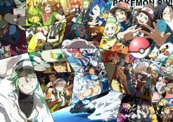 10s 6+boys 6+girls absolutely_everyone adventure_kajiya04 alder_(pokemon) professor_juniper bad_id bad_pixiv_id baseball_cap beartic bianca_(pokemon) blonde_hair blue_hair book bow bowtie brown_hair brycen_(pokemon) burgh_(pokemon) caitlin_(pokemon) cedric_juniper chandelure cheren_(pokemon) chili_(pokemon) cilan_(pokemon) clay_(pokemon) conkeldurr copyright_name cress_(pokemon) cynthia_(pokemon) dark_skin drayden_(pokemon) elesa_(pokemon) elite_four emmet_(pokemon) everyone excadrill fennel_(pokemon) galvantula garbodor gen_3_pokemon gen_5_pokemon ghetsis_(pokemon) gloves green_hair grimsley_(pokemon) grin gym_leader hat haxorus headphones hilbert_(pokemon) hilda_(pokemon) hydreigon ingo_(pokemon) iris_(pokemon) leavanny legendary_pokemon lenora_(pokemon) looker_(pokemon) marshal_(pokemon) mask metagross mibu_hajime minccino multiple_boys multiple_girls musharna n_(pokemon) nintendo one_eye_closed oshawott panpour pansage pansear peaked_cap poke_ball poke_ball_(basic) pokemon pokemon_(creature) pokemon_bw red_hair reshiram shauntal_(pokemon) siblings skyla_(pokemon) smile snivy sparkle starter_pokemon_trio swanna team_plasma team_plasma_grunt tepig traditional_bowtie twins volcarona watchog wink zebstrika zekrom
