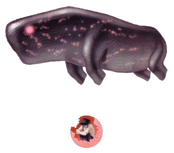 Rule 34 | 1boy, black hair, demon (megami tensei), hat, highres, kazuma kaneko, nitta isamu, noah (megami tensei), official art, pants, shin megami tensei, shin megami tensei iii: nocturne, third-party source, topless male, torn clothes, torn pants, white background