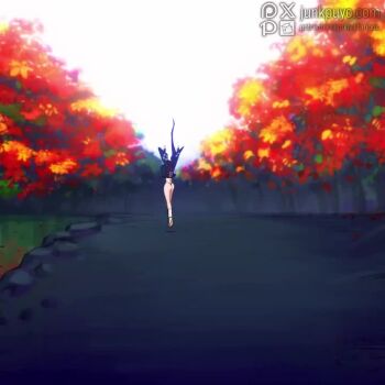 1girl animated anus anus_peek ass backflip between_breasts blade_catching breasts breasts_squeezed_together broken broken_sword broken_weapon convenient_breasts forest hair_over_one_eye huge_ass huge_breasts japanese_clothes junkpuyo katana long_hair mask mouth_mask nature ninja original ponytail solo_focus sound sword tagme very_long_hair video weapon