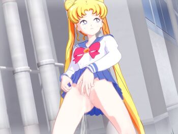 ass bishoujo_senshi_sailor_moon blonde_hair long_hair peeing pussy sailor_collar sailor_moon twintails
