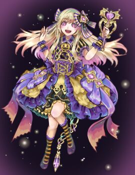 1girl alternate_costume blonde_hair chaos_marie_(grimms_notes) grimms_notes halloween_costume long_hair mmym02 open_mouth smile solo