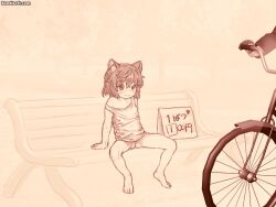 1boy 1girl :3 anger_vein animal_ears animated arm_support barefoot blush bottomless cat_ears cat_girl censored closed_mouth clothes_lift exhibitionism feet female_masturbation female_pervert fingering full_body heart heart-shaped_pupils kurotsuki_(luowei99) lifting_own_clothes loli looking_at_another masturbation middle_finger monochrome mosaic_censoring nose_blush off_shoulder open_mouth original pervert police public_indecency pussy pussy_juice shirt_lift sign sitting sleveless_shirt slideshow_animation smile solo_focus spread_legs spread_pussy strap_slip symbol-shaped_pupils teeth thighs toes tongue tongue_out video webp-to-png_conversion