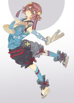 1boy card commentary_request crossed_bangs detached_hood fire_emblem fire_emblem_fates hayato_(fire_emblem) japanese_clothes male_focus nintendo print_sleeves red_hair shourou_kanna solo tarot tarot_card