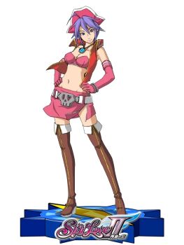 1girl blue_eyes breasts female_focus hat large_breasts looking_at_viewer love_heart_(kof) medium_hair pale_skin purple_hair skirt the_king_of_fighters