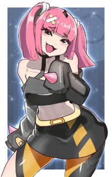 1girl coral_(pokemon) mesugaki nintendo pink_hair pokemon pokemon_(anime) smug solo yasu_suupatenin