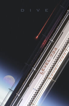 black_background english_text highres landscape lhlclllx97 no_humans original planet scenery science_fiction space space_station spacecraft sun