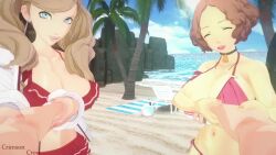 1boy 2girls 3d amamiya_ren animated audible_speech beach bikini breasts crimsoncrow_va cunnilingus doggystyle english_audio fellatio ffm_threesome group_sex hetero koikatsu_(medium) large_breasts multiple_girls nipples nude okumura_haru oral outdoors paizuri penis persona persona_5 sex sex_from_behind slideshow_animation sound squatting_cowgirl_position swimsuit tagme takamaki_anne taplewds testicles threesome uncensored vaginal video