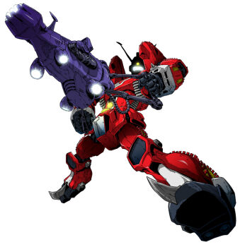 aiming cable densetsu_kyojin_ideon energy_cannon glowing ideon lights machinery mecha nakazaki_tou no_humans robot science_fiction super_robot thrusters white_background