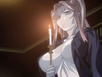 00s 2006 2girls american animated animated_gif back bible_black bible_black_new_testament blank_eyes blonde_hair blue_eyes bow breasts candle choker cloak dress hair_ribbon jody_crowley large_breasts lips long_hair multiple_girls nightgown ribbon ritual robe shin_bible_black short_hair tagme tan tanline toudou_yuki transparent_dress twintails very_long_hair white_dress witch