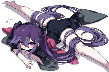 1girl diamond_star12 flexible heart highres hyakkihime looking_at_viewer purple_eyes purple_hair split tagme youkai_watch