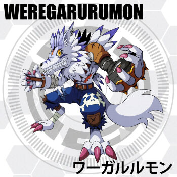 Rule 34 | 1boy, belt, circle, d sandy, digimon, digimon (creature), digimon adventure, highres, male focus, skull and crossbones, solo, weregarurumon