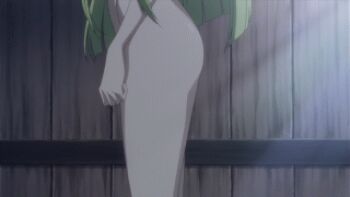 00s 1girl animated animated_gif anime_screenshot ass breasts c.c. code_geass convenient_censoring female_focus geass green_hair hair_censor hair_over_breasts long_hair lowres medium_breasts nude solo spoilers