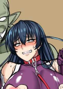 1girl breasts collar highres igawa_asagi large_breasts lc_7v2 orc slave taimanin_(series) taimanin_asagi