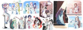 &gt;_&lt; 3boys 3others 6+girls ? absurdres aika_granzchesta aino_ai akira_ferrari albert_pitt alice_carroll alicia_florence ametsuchi_akino animal animal_on_head aqua_eyes aria_(manga) aria_company_uniform aria_pokoteng arm_behind_head arm_up athena_glory ayanokouji_udo_li bag bar_stool belt belt_buckle beret black_belt black_cat black_hair blonde_hair blouse blue_gloves blue_hair blue_ribbon blue_sky blue_trim blush boots bow braid brick_wall brown_hair brown_shirt brown_shoes brown_shorts buckle cape cat cat_on_head clenched_hand closed_eyes clothing_cutout cloud commentary_request crossed_arms curtained_hair dark-skinned_female dark_skin day detached_sleeves dress earrings embarrassed fingerless_gloves fire glasses gloves green_eyes green_hair green_pants green_shirt groceries grocery_bag hair_between_eyes hair_ornament hair_ribbon hair_tubes hairclip hand_on_headwear hand_on_own_chest hand_on_own_hip hand_up hands_on_own_hips hat high_ponytail highres hime_granzchesta himeya_company_uniform hitempo holding holding_animal holding_bag holding_cat izumo_akatsuki jacket jewelry light_bulb long_dress long_hair looking_at_viewer looking_up mizunashi_akari multiple_boys multiple_girls multiple_others music neckerchief ocean on_head on_stool one_eye_closed open_mouth open_window orange_planet_uniform outdoors outstretched_arm outstretched_arms own_hands_together palms_together pants paper_bag parted_bangs petting pink_hair ponytail president_maa railing red_eyes red_neckerchief red_ribbon red_trim ribbon sailor_collar shirt shoes shopping_bag short_hair short_hair_with_long_locks short_sleeves shorts side_slit sidelocks singing single_glove sitting skirt_hold sky sleeve_cuffs sleeveless sleeveless_shirt smile speech_bubble spiked_hair standing stool strapless strapless_dress swept_bangs theater v very_long_hair white_boots white_cat white_dress white_hat white_shirt wide_sleeves window yellow_trim