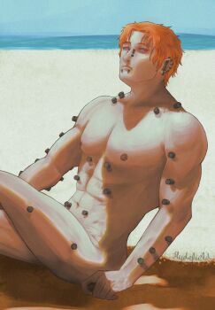 1boy akatsuki_(naruto) ear_piercing face_piercing highres lip_piercing male_focus naruto_(classic) naruto_(series) naruto_shippuuden ninja non-web_source nose_piercing orange_hair pain_(naruto) piercing purple_eyes rinnegan short_hair solo