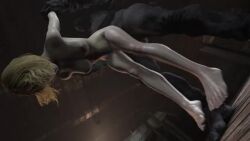 1boy 1girl 3d animated ashley_graham bad_end bare_legs barefoot blonde_hair blood blood_on_ground bouncing_breasts breasts capcom completely_nude corpse death defeat empty_eyes feet hetero hvlsfm impregnation interspecies interspecies_impregnation lips monster navel necrophilia nipples nude parted_lips pregnant regenerator resident_evil resident_evil_4 resident_evil_4_(remake) sex sex_from_behind short_hair snuff sound teeth toenails toes video
