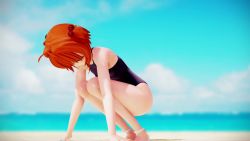 1girl 3d animated ass beach bikini blue_one-piece_swimsuit blush breasts brown_hair cameltoe cardcaptor_sakura cleft_of_venus covered_erect_nipples dancing female_focus green_eyes hair_bobbles hair_ornament highres huge_filesize kinomoto_sakura loli micro_bikini navel nipples ocean one-piece_swimsuit outdoors pink_bikini red_bikini short_hair side-tie_bikini_bottom small_breasts smile solo standing swimsuit video