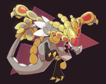 Rule 34 | absurdres, claws, commentary, english commentary, forked tongue, full body, gen 7 pokemon, highres, kommo-o, lunarscope, nintendo, no humans, open mouth, outline, pokemon, pokemon (creature), pokemon focus, scales, slit pupils, solo, tongue, white outline