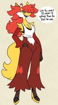 big_breasts breasts cleavage delphox female furry gen_6_pokemon highres large_breasts nerdyreindeer nintendo pokemon pokemon_(creature) tagme thighs