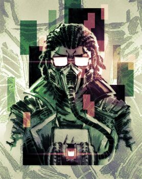 1boy coat commentary dreadlocks english_commentary glasses heavenly_father highres indie_virtual_youtuber mask mouth_mask opaque_glasses popped_collar solo teoft upper_body virtual_youtuber