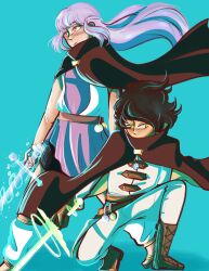 Rule 34 | bad tag, black clover, black hair, couple, noelle silva, sword, twintails, weapon, yuno (black clover)