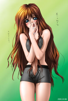 Rule 34 | 1futa, artist request, blonde hair, blue eyes, blush, boxers, breast press, breasts, bursting out, cum, ejaculation, embarrassed, erection, futanari, gigantic penis, gradient background, long hair, male underwear, penis, shy, solo, underwear