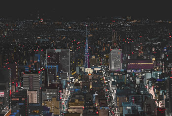 building city city_lights cityscape commentary_request from_above highres nagoya_(city) night no_humans original skyline skyscraper taku_(takuito) tower