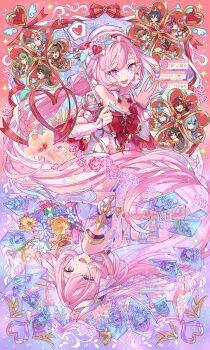 absurdres aponia aponia_(mesmerizing_blue) bare_shoulders breasts commentary eden_(flowing_rhyme)_(honkai_impact) eden_(honkai_impact) elysia_(herrscher_of_human:_ego)_(honkai_impact) elysia_(hi_love_elf)_(honkai_impact) elysia_(honkai_impact) fu_hua fu_hua_(seagull&#039;s_soar) fu_hua_(shadow_knight) gloves griseo griseo_(starry_impression) griseo_(summer_as_a_painting) hair_between_eyes hand_up highres honkai_(series) honkai_impact_3rd kalpas_(honkai_impact) kevin_kaslana kosma long_hair mobius_(daughter_of_corals)_(honkai_impact) mobius_(honkai_impact) multiple_views official_alternate_costume open_mouth papipiko pardofelis pardofelis_(midsummer_collector) pink_gloves pink_hair pointy_ears smile su_(honkai_impact) thirteen_flame-chasers_(honkai_impact) very_long_hair vill-v vill-v_(i&#039;m_the_storm) white_gloves yae_sakura yae_sakura_(goushinnso_memento) yae_sakura_(sakura_summer)