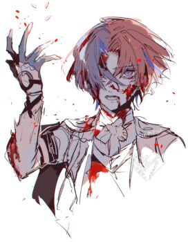 1boy amamorimori blue_eyes blue_gloves blue_hair crossed_bangs fire_emblem fire_emblem_engage gloves hair_between_eyes heterochromia looking_at_viewer male_alear_(fire_emblem) male_focus multicolored_hair nintendo prince red_hair split-color_hair two-tone_hair