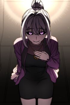 1girl absurdres breasts commentary_request highres ine_(vtuber) korean_commentary long_hair open_mouth ponytail snowdoc solo virtual_youtuber waktaverse