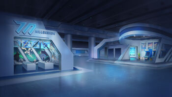 Rule 34 | arcade cabinet, aris (blue archive), aurora, avant garde (blue archive), black halo, blue archive, blue halo, english text, geburah (blue archive), gun, halo, indoors, laser cannon, millennium science school logo, momoi (blue archive), multicolored halo, neru (blue archive), neru (school uniform) (blue archive), official art, pink halo, plant, red halo, rio (blue archive), robot, seia (blue archive), tagme, weapon