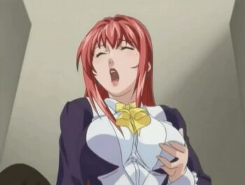 00s 1girl 2005 animated animated_gif anime_screenshot bible_black bible_black_only black_thighhighs blush book bow breasts closed_eyes clothes_lift crossed_arms earrings female_focus female_masturbation fingering grabbing_another&#039;s_breast grabbing_own_breast groping holding holding_book jacket jewelry large_breasts lipstick long_hair lowres makeup masturbation mature_female open_mouth panties pantyhose pencil_skirt purple_jacket red_hair red_skirt shirt sitting skirt skirt_lift solo tagme takashiro_hiroko teacher thighhighs underwear upskirt white_shirt yellow_bow zettai_ryouiki