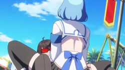 1boy 1girl animated anime_screenshot armband ass assertive_female back black_hairband black_skirt black_thighhighs blue_armband blue_eyes blue_hair blue_ribbon blush bouncing_breasts breast_press breasts breasts_out brown_hair brown_pants censored closed_eyes clothes_pull cowgirl_position english_text erection female_orgasm girl_on_top glasses gloves grabbing_another&#039;s_arm hairband happy_sex highres huge_filesize large_breasts male_virginity_loss medium_hair microskirt miniskirt motor_vehicle naughty_face navel nipples no_panties novelty_censor nukigee_mitai_na_shima_ni_sunderu_watashi_wa_dou_surya_ii_desu_ka? onabuta_ikuko open_clothes open_mouth open_shirt orgasm outdoors pants pants_pull partially_unbuttoned penis penis_grab public_indecency pussy_juice pussy_juice_drip rape ribbon run_over seductive_smile sex sex_from_behind shirt skirt smile sound spread_legs standing standing_sex stomach straddling subtitled tachibana_junnosuke tagme thighhighs thighs truck unworn_pants vaginal video whispering white_gloves white_shirt
