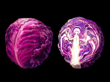 black_background cabbage food food_focus highres no_humans original page_nak1 simple_background vegetable