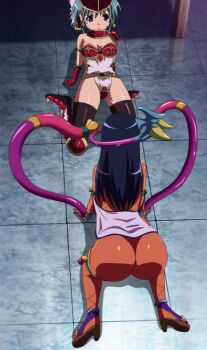 10s 2girls absurdres ass dark-skinned_female dark_skin female_focus highres huge_ass long_hair luna_luna_(queen&#039;s_blade) mirim multiple_girls queen&#039;s_blade queen&#039;s_blade_rebellion