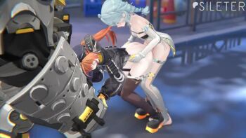 1futa 1girl 3d animated artist_name ass bare_shoulders black_thighhighs blue_eyes blue_hair blush bottomless bouncing_ass detached_sleeves futa_with_female futanari gloves long_hair moaning open_mouth opennsfwsp orange_eyes orange_hair orphie_magnusson outdoors patreon_logo pointy_ears seed_(zenless_zone_zero) seed_sr. sex sex_from_behind sileter sound standing standing_sex tagme thighhighs torso_grab vaginal vending_machine video zenless_zone_zero
