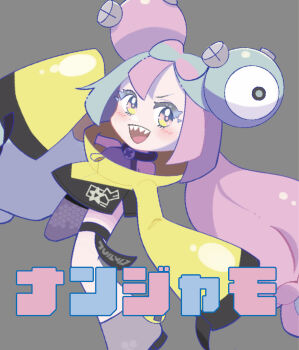 Rule 34 | 1girl, chibi, iono (pokemon), naco oekaki, nintendo, open mouth, pokemon, pokemon sv, sharp teeth, solo, teeth