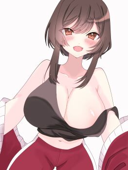 1girl artist_request blush bonnouji_momoha breasts brown_hair kimi_no_koto_ga_dai_dai_dai_dai_daisuki_na_100-nin_no_kanojo large_breasts short_hair smile