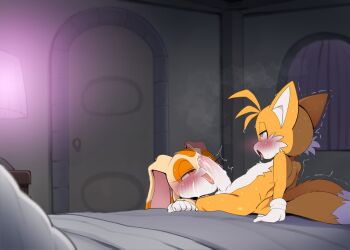 1boy 1girl animal_ears blue_eyes blush commentary cream_the_rabbit cum dagasi fellatio fox_boy furry furry_female furry_male furry_with_furry hetero highres kodomo_doushi loli nude oral orange_fur penis shota sonic_(series) tail tails_(sonic) uncensored white_fur