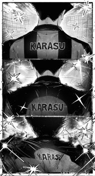 Rule 34 | 1boy, blue lock, border, character name, clothes writing, commentary, diffraction spikes, from behind, greyscale, highres, karasu tabito, male focus, monochrome, multiple views, red 0217, short hair, soccer uniform, solo, sparkle, sportswear, twitter username, white border