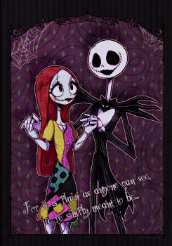 1girl colored_skin darkjack618 dress formal_clothes highres jack_skellington jacket long_hair long_sleeves open_mouth patchwork_clothes patchwork_skin pinstripe_pattern red_hair sally_(nbc) skeleton smile stitched_face stitches striped_clothes suit the_nightmare_before_christmas