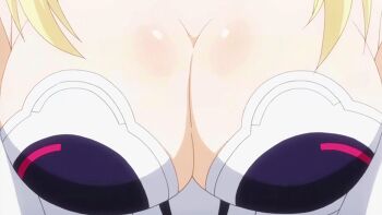 10s 1girl animated animated_gif bouncing_breasts breasts cleavage female_focus large_breasts neptune_(series) pish solo yellow_heart_(neptunia)