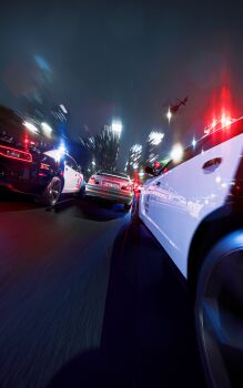 3d absurdres aircraft blender_(medium) bmw bmw_3_series bmw_e46 bmw_m3 car city commentary dodge_(company) dodge_charger english_commentary erik-m1999 from_behind glowing helicopter highres license_plate motion_blur motor_vehicle need_for_speed need_for_speed:_most_wanted_(2005) night no_humans original police_car shadow vehicle_focus