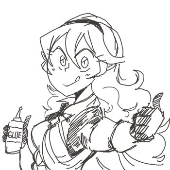 davewaterfalls dragon_girl female_corrin_(fire_emblem) fire_emblem fire_emblem_fates glue hairband licking long_hair nintendo pointy_ears sketch thumbs_up tongue tongue_out