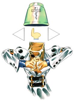 1boy arm_belt bag bag_over_head belt commentary_request cropped_torso cup faust_(guilty_gear) gameplay_mechanics guilty_gear highres interlocked_fingers jacket long_sleeves male_focus multiple_belts own_hands_together paper_bag simple_background solo storyteller777 upper_body white_background white_jacket